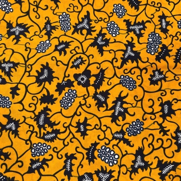 Floral Print Yellow  Multicolor Cotton Fabric - Picture 2 of 2